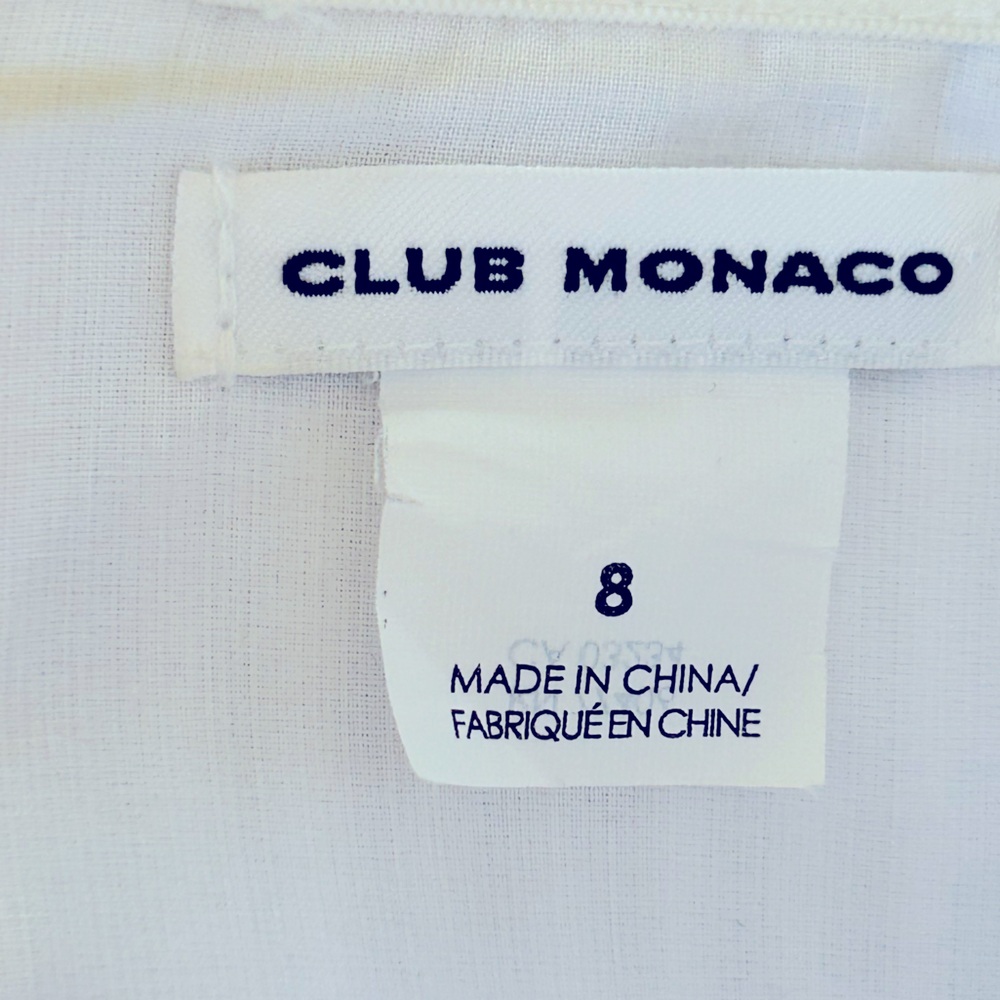 Club Monaco strapless Blue and White Striped Jumpsuit | size 8 - Picture 3 of 5